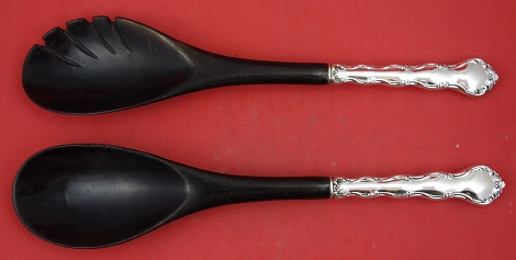 Salad Serving Set w/ black plastic  11 3/4